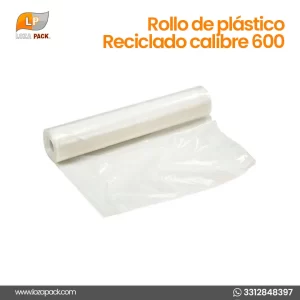 Rollo de plástico transparente reciclado calibre 600