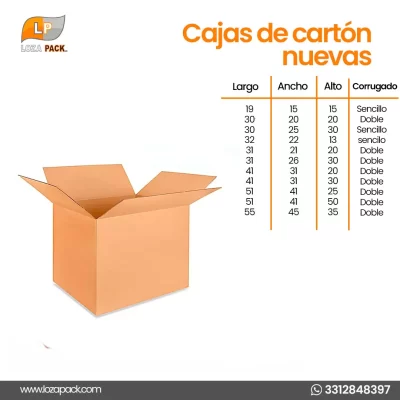 Cajas de cartón nuevas