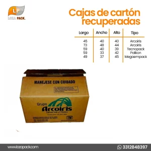 Cajas de cartón recuperadas