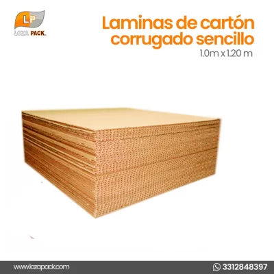 Laminas de carton corrugado sencillo