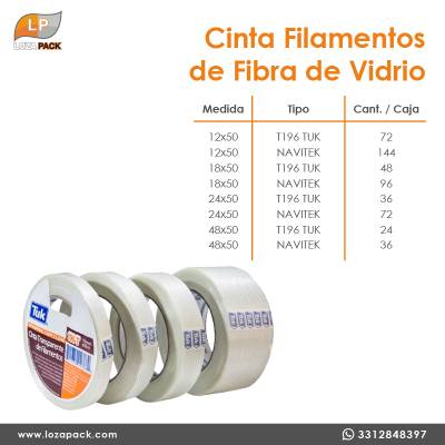 Cinta filamento fibra de vidrio