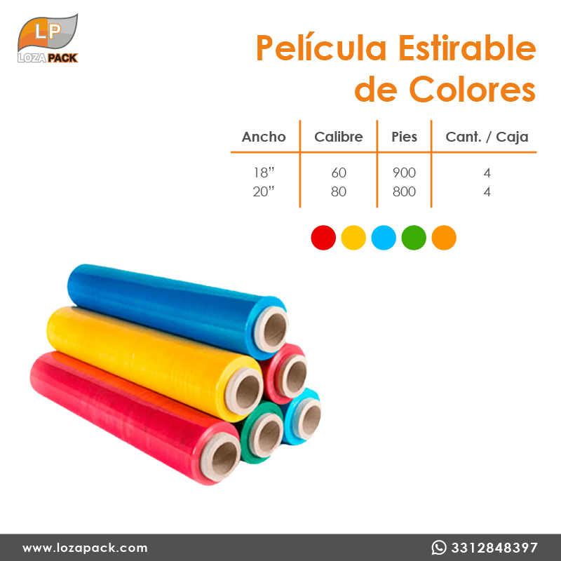 Pelicula estirable de colores