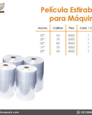 Pelicula estirable para maquina