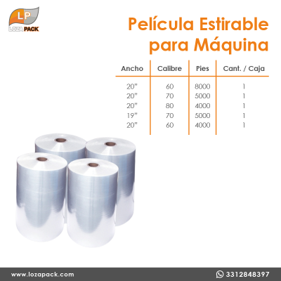 Pelicula estirable para maquina